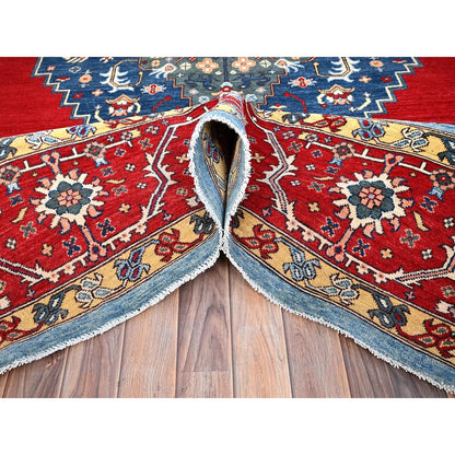 8'10"X12' Tomato Red Afghan Heris Seeripe Bakshaish Design 100% Wool Rug