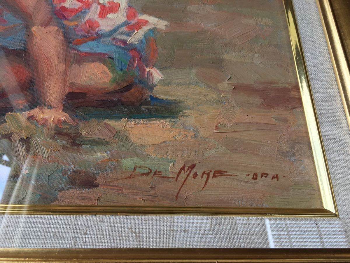 Louise DeMore OPA Original Oil Painting Little Girls Beach Impressionist
