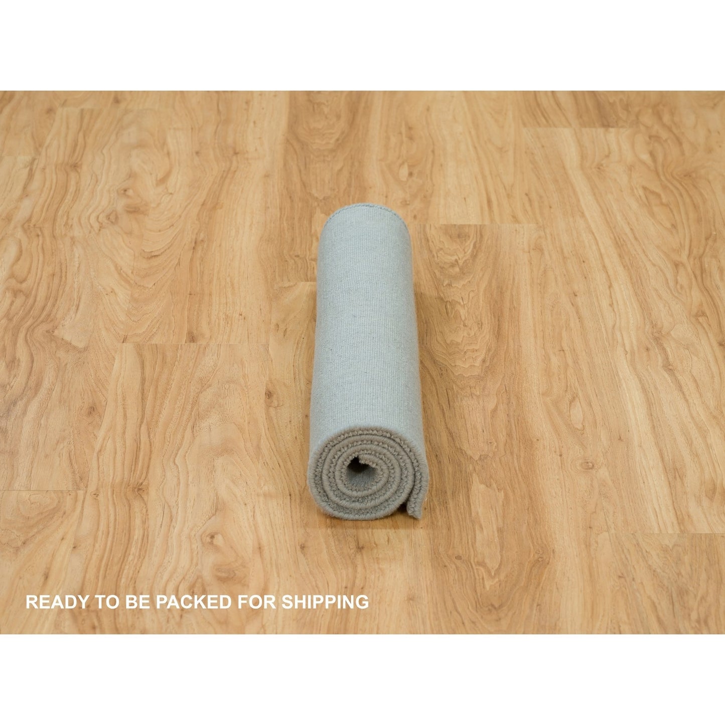 2'X3'1" Stormcloud Gray Loom Knotted Wool And Plant Based Silk Mat Rug