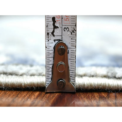 6'X9'5" Gray Afghan Peshawar Soft And Pliable Wool Hand Knotted Rug