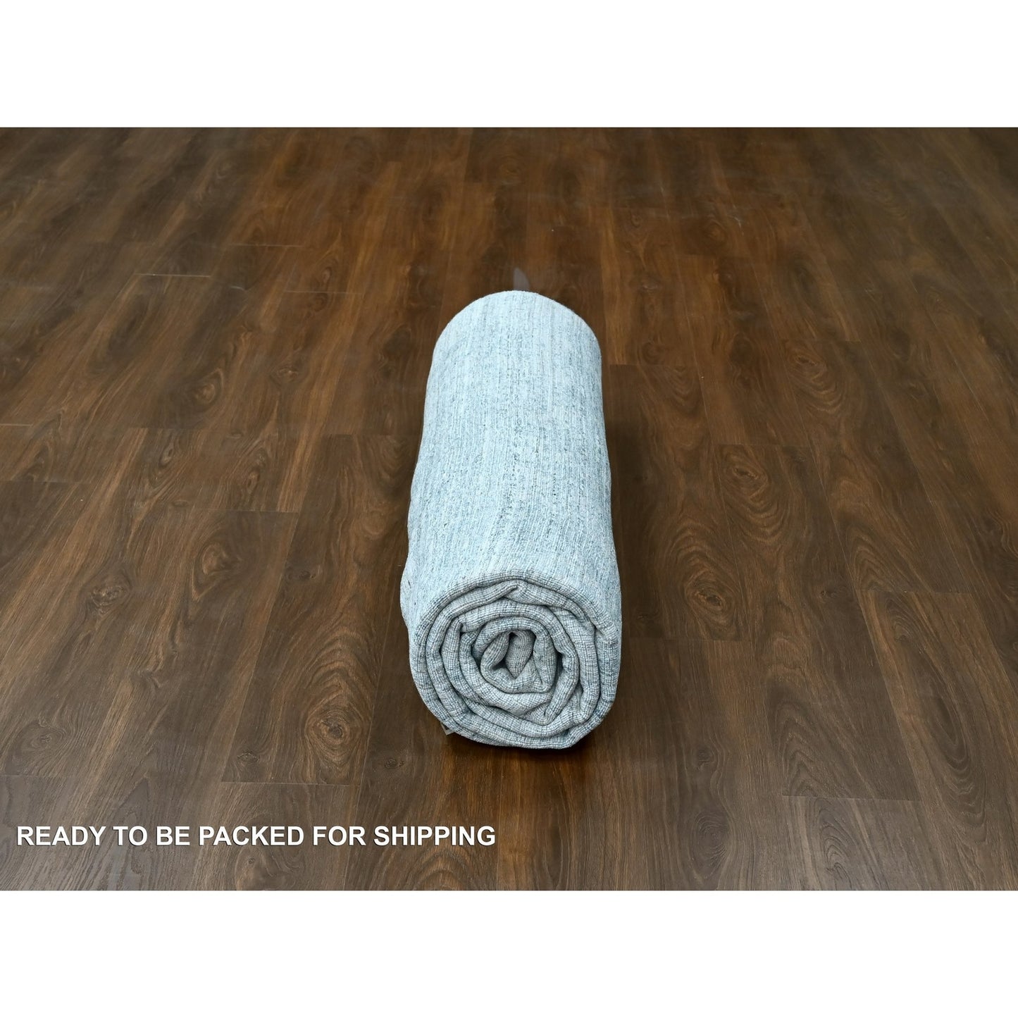 8'3"X10' Gray Hand Loomed Wool And Plant Based Silk Modern Design Rug