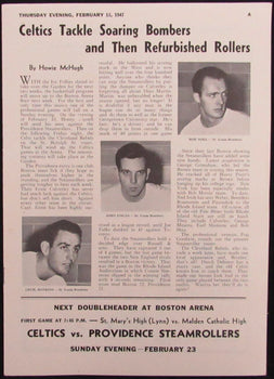 Vintage 1947 Boston Celtics Vs. St. Louis Bombers