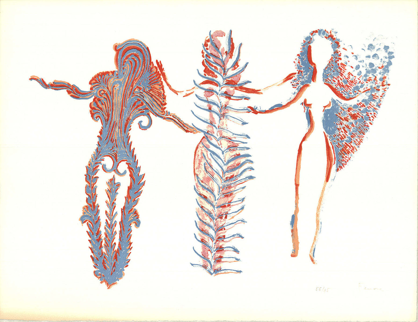 Apel-Les Fenosa Tres Dones Signed " Lithograph Contemporary