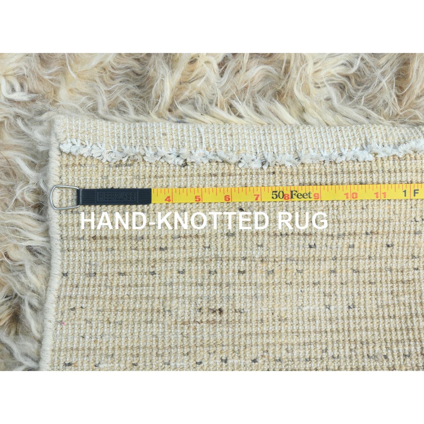 2'6"X8' Ivory Moroccan Berber Extra Soft Wool Hand Knotted Runner Rug