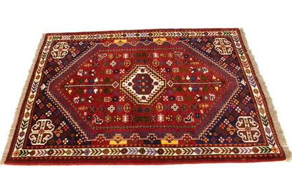 Hand-Knotted Wool Oriental Rug Vintage Tribal