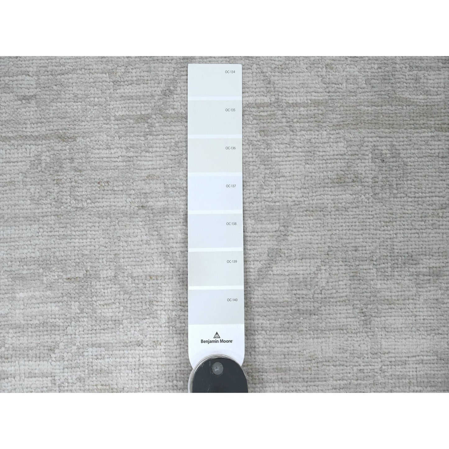 2'8"X15' White Hand Knotted Stone Washed Peshawar Pure Wool Runner Rug