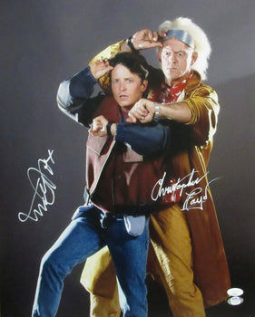 Michael J Fox/Christopher Lloyd Autographed 16X20