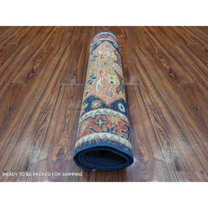 2'7"X9'8" Blue Fine Aryana Caucasian Ashtafa Hand Knotted Oriental Rug