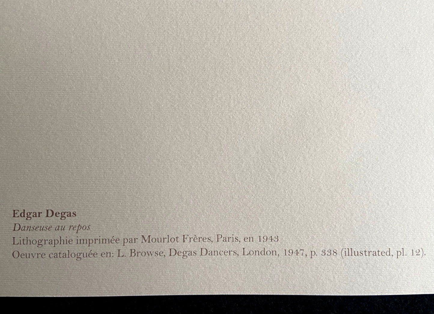 Edgar Degas Lithograph 1943 Coa Mourlot Published Signed Op