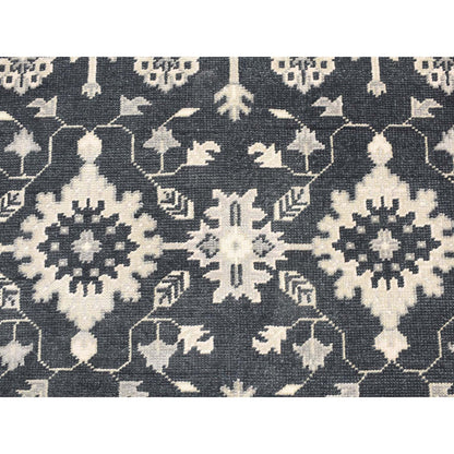 6'1"X9' Kombu Green Oushak Turkish Knot Hand Knotted Wool Rug