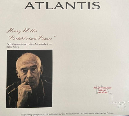 Henry Miller Lithograph 180Ex Coa Numbered Stamp