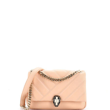 Bvlgari Serpenti Cabochon Shoulder Bag Diagonal Quilted Leather Small