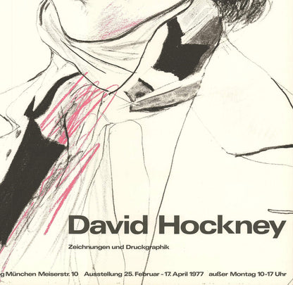 Pop Art Black White Poster 33.25" x 23.25" 1977 David Hockney Peter Scarf