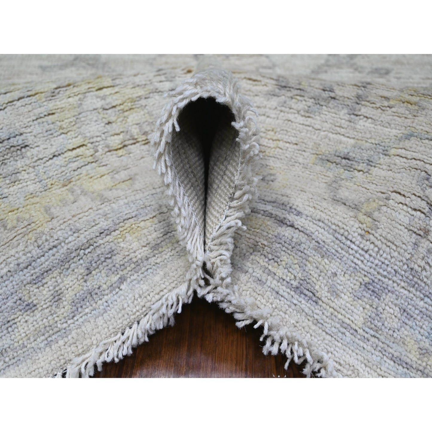 8'X9'5" Voyage Gray Hand Knotted Afghan Angora Oushak Wool Oriental Rug