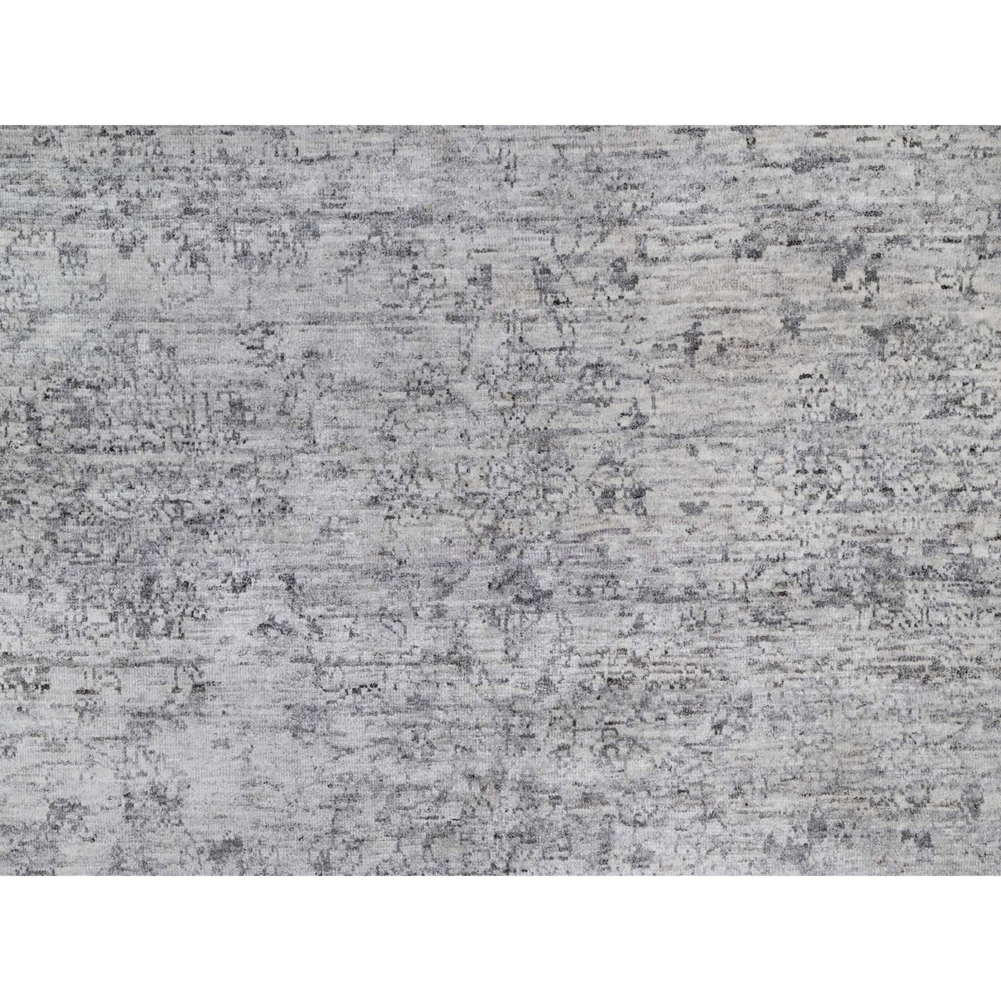 7'10"X10' Ivory Modern Design Undyed Natural Wool Hand Knotted Rug