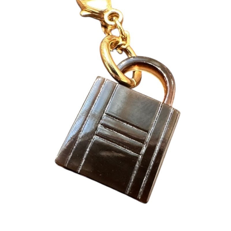 Hermes Amulette Padlock Pm Gold Gp Buffalo Horn Necklace