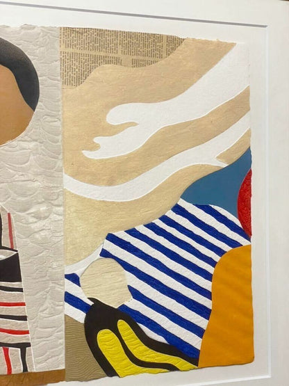 Max Papart (French) Ed100 Collage Limited Edition Print Pencil Signed Framed