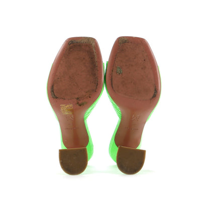 Amina Muaddi Women'S Lupita Heeled Mules Crocodile Embossed Leather 90