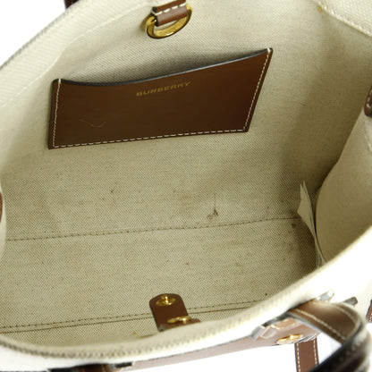 Burberry Freya Shopping Tote Canvas With Leather Mini