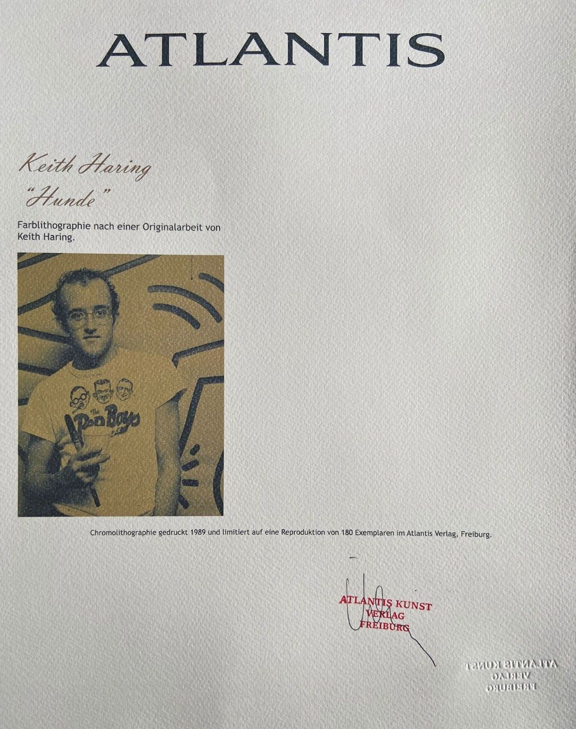 Keith Haring Lithograph Coa Signed Stamped Numbered