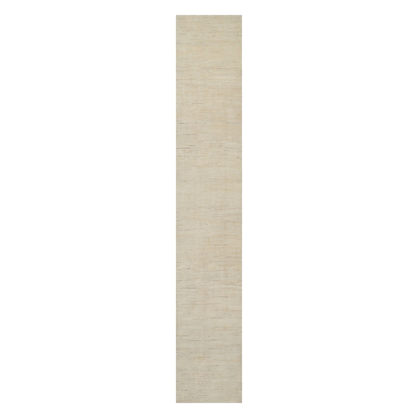 2'8"X16' White Modern Plain Design Pure Wool Hand Knotted Xl Runner Rug