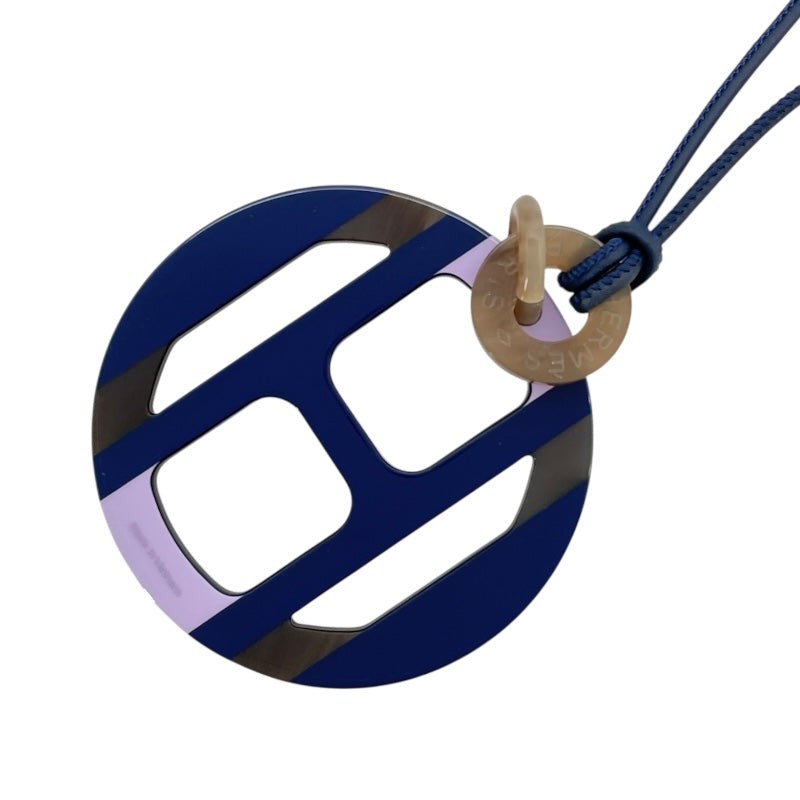 Hermes H Equipe Necklace Lila Sv Clasp Buffalo Horn