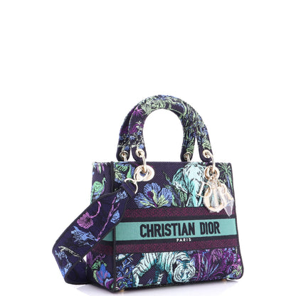 Christian Dior Lady D-Lite Bag Embroidered Canvas Medium