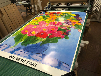 WALASSE TING The Colorful Bouquet of Flowers 62.25" x 43.25" Poster 1989 Contemp
