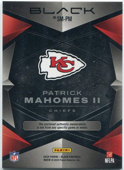 Patrick Mahomes Ii 2024 Panini Black Jersey Card #Sm-Pm 66/199