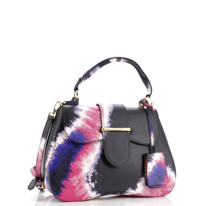 Prada Sidonie Top Handle Bag Printed Leather Large