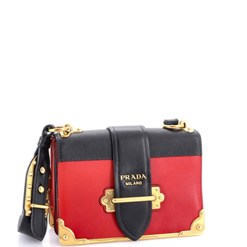 Prada Cahier Crossbody Bag Crystal Embellished Leather Small