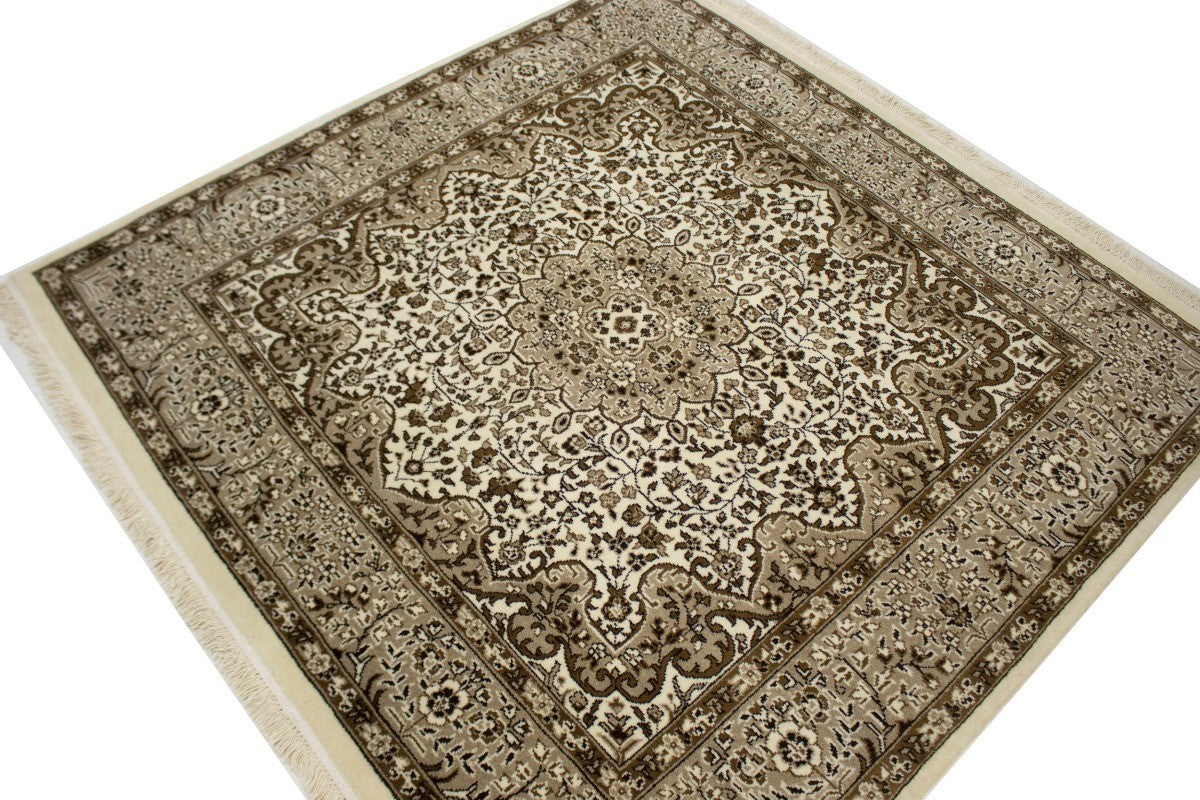 Fine Floral Hand-Knotted Kirman Square 5X5