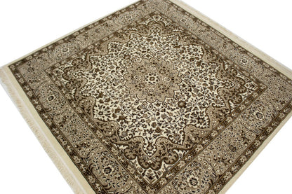 Fine Floral Hand-Knotted Kirman Square 5X5