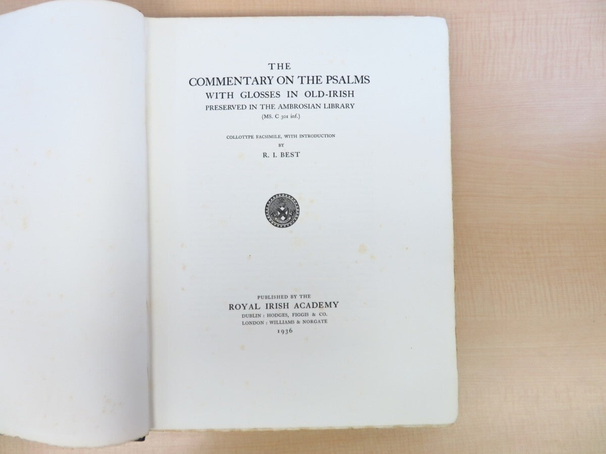The Commentary On The Psalms 1936  Facsimile Edition 9Th Old Testament Psalms