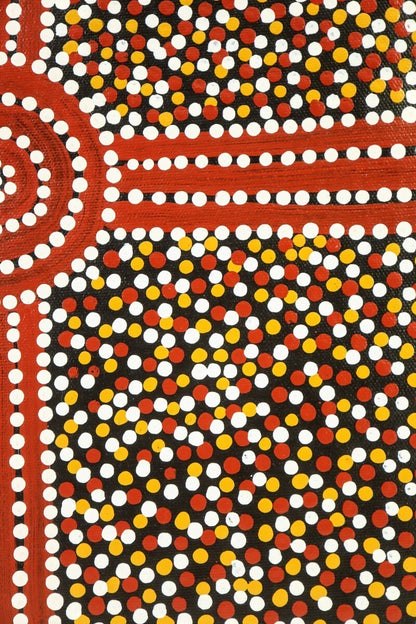 Paddy Bird Jungala "Mulga Seed" Aboriginal Dot Painting Acrylic On Canvas Signed