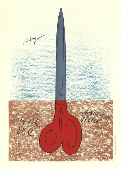 Pop CLAES OLDENBURG Scissors as Monument (No text) 33" x 23.25" Lithograph 1968