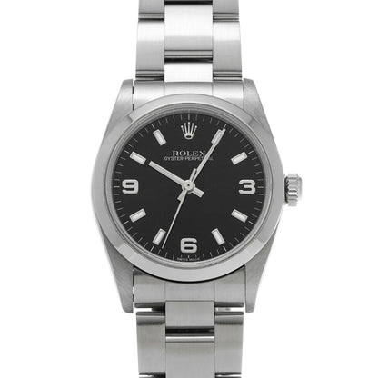 Rolex Oyster Perpetual 77080 Black Case Size 3131Mm Unisex Used Watch #71117