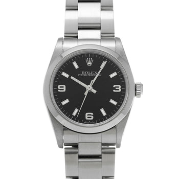 Rolex Oyster Perpetual 77080 Black Case Size 3131Mm Unisex Used Watch #71117
