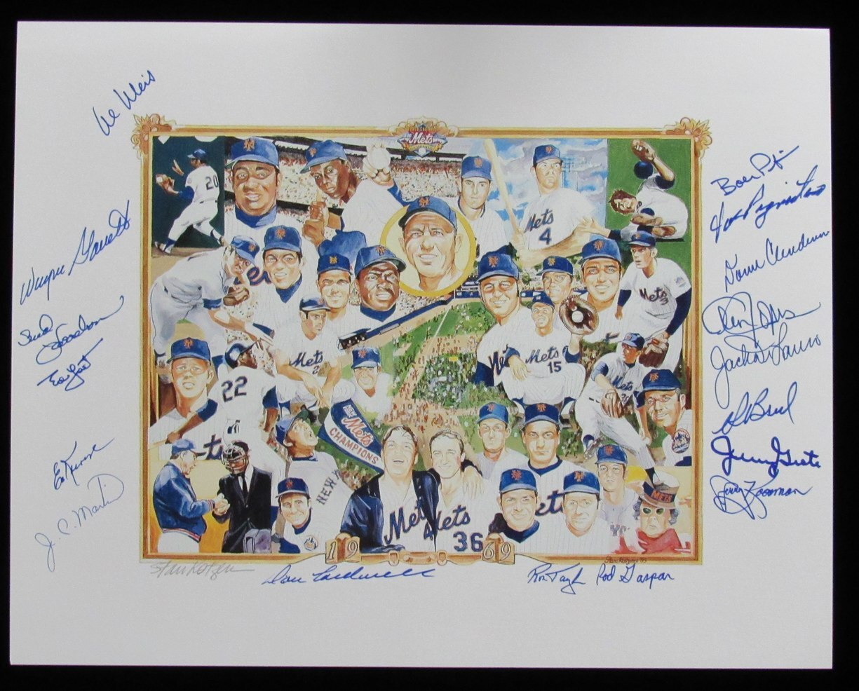1969 Mets Team Signed (17) 11X14 Kotzen Litho