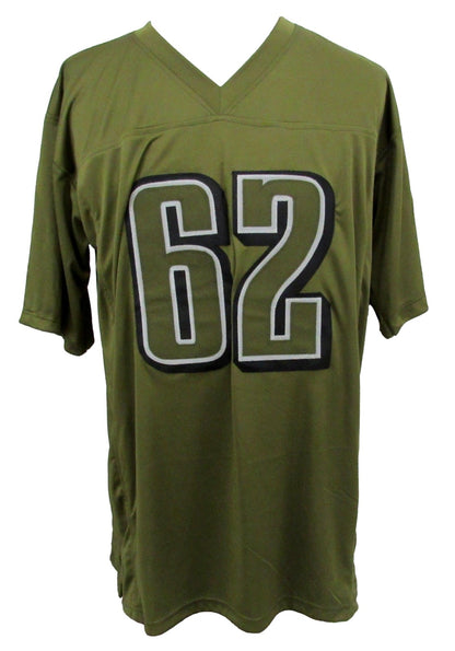 Jason Kelce Autographed Army Green Custom Football Jersey Eagles PSA/ DNA 208043