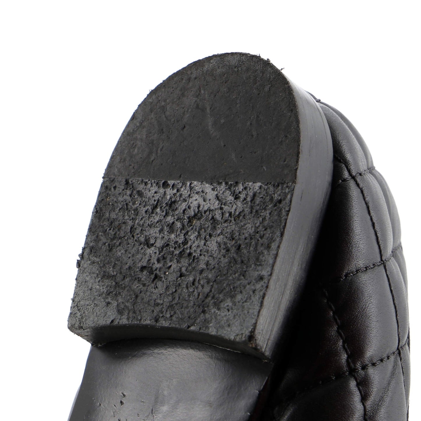 Chanel Women'S Cc Cap Toe Bow Ballerina Flats Quilted Leather