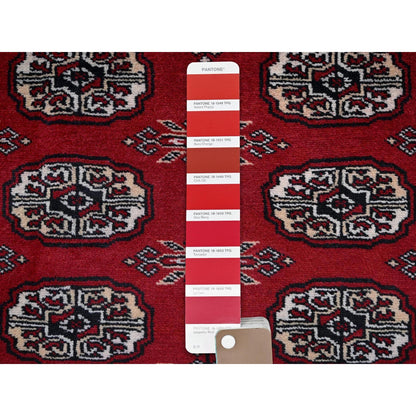 9'X11'9" Ruby Red Princess Bokara Hand Knotted Soft Wool Rug