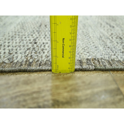 2'7"X10' Brown Hand Knotted Rug Wool Oxidized Grass Design Runner Oriental