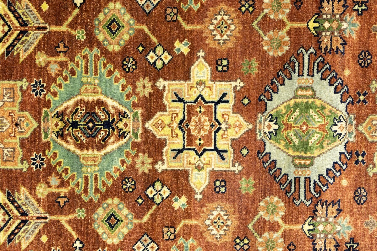 5X8 Ft Hand-Knotted Indo-Karajeh Tribal Geometric