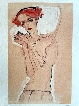 Egon Schiele Lithograph From An Painting Coa Signed Op Numbered A Hand