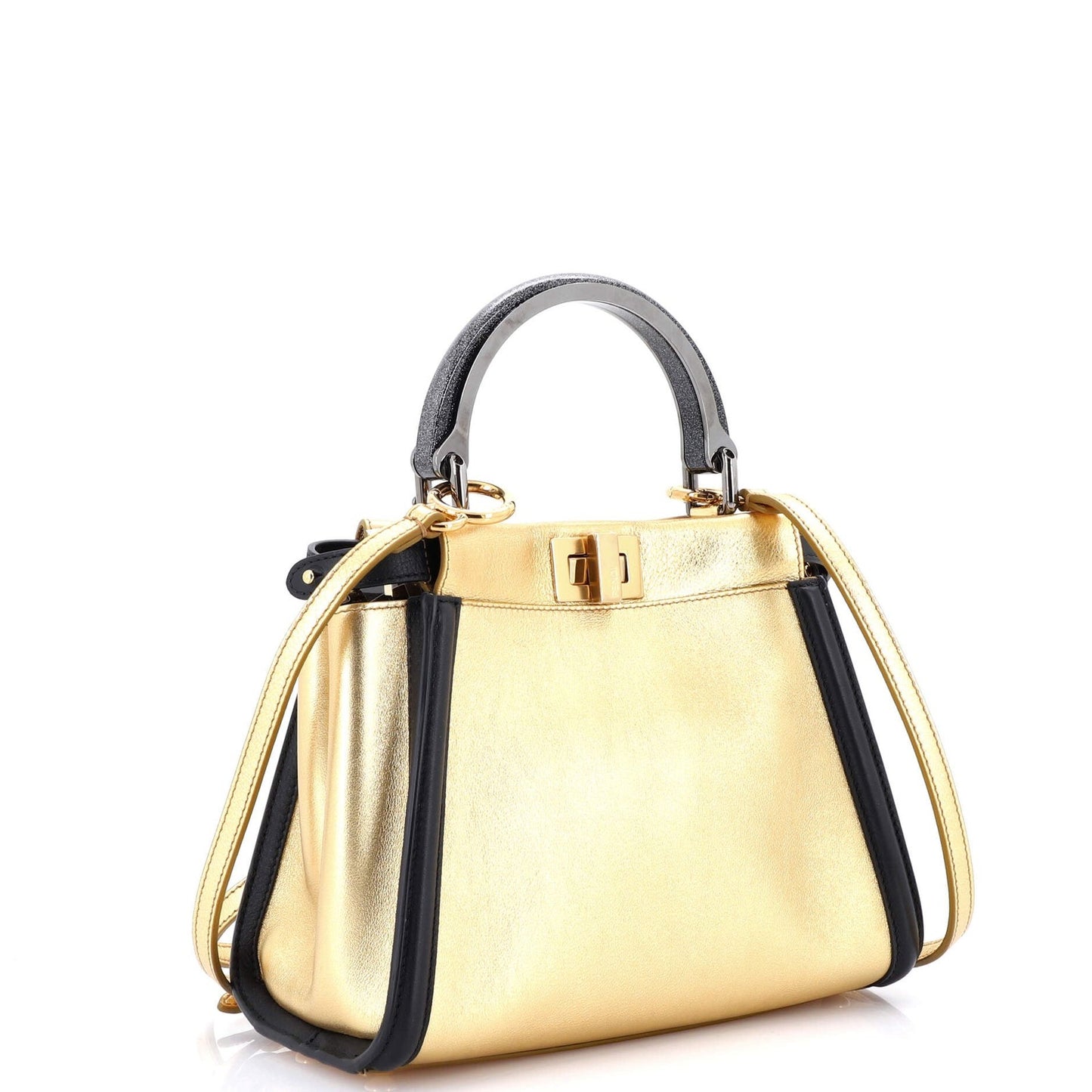 Fendi Resin Handle Peekaboo Bag Leather Mini