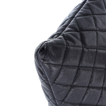 Chanel Boy O Case Clutch Quilted Caviar Large