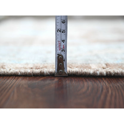 2'10"X5'10" Brown Afghan Angora Oushak Hand Knotted 100% Wool Runner Rug