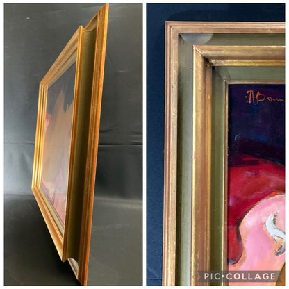 Alain Bonnefoit Linda Rose Original Nude Oil Painting 20P, Signed, Framed