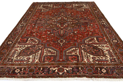 8'6X11 Ft Vintage Geometric Heriz Rug Traditional